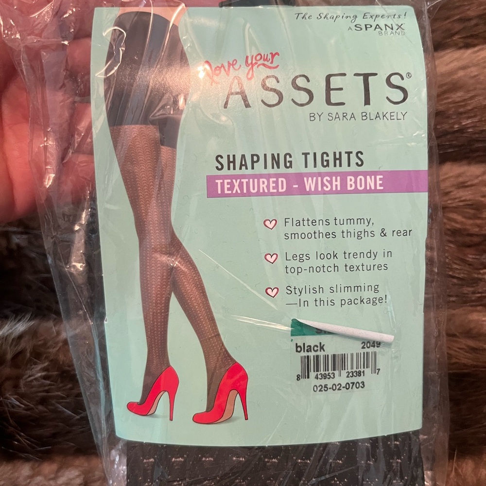 SPANX Textured Black Shaping Tights size 3
